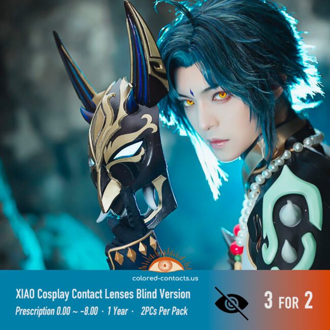 Genshin Impact Xiao Cosplay Contacts (2023 Blind Version) - Colored Contact Lenses | Colored Contacts -