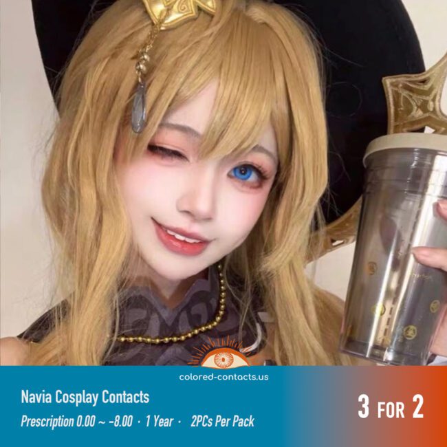 Genshin Impact Navia Cosplay Contacts - Colored Contact Lenses | Colored Contacts -