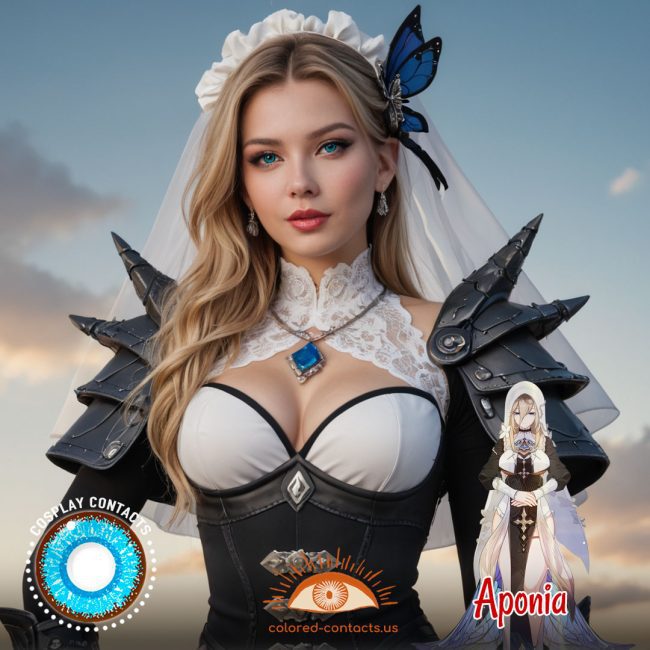 Aponia Cosplay Blue Contact Lenses